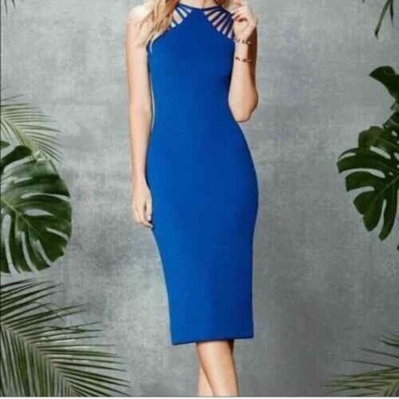 Dress The Population Gwen Strappy Blue Mini Dress size SMALL - Picture 1 of 7